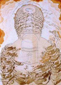 Salvador Dali : The Wheelbarrows(Cupola Consisting of Twisted Carts)